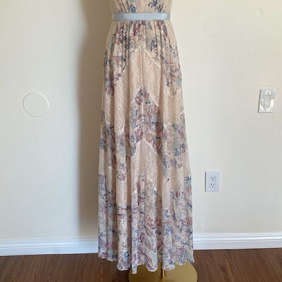 BCBGMAXAZRIA Elle Strapless Floral Print and Lace Gown Size 4 - Picture 7 of 16